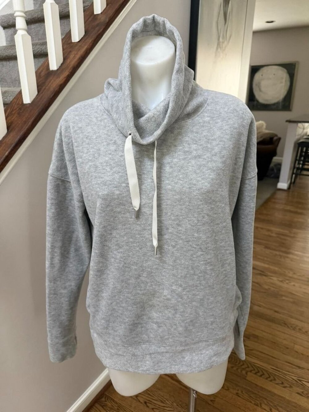 Lululemon Go Forward Pullover Fleece Cowl Neck Heathered Core Light Grey 8